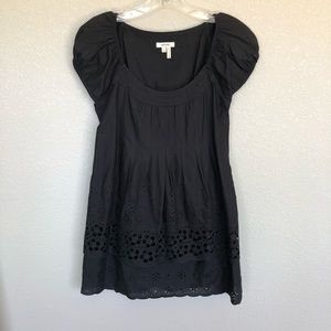 Tyler Boe Black Eyelet Tunic Size 2